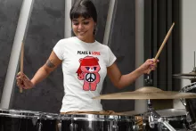 Camiseta Mujer “Peace and Love” – Parodia de Los Osos Amorosos