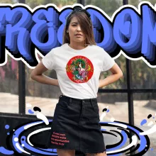 T-shirt Femme Japon « La Geisha et le Dragon (Ryumi) ! » – Parodie Japon Culture