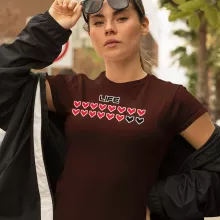 T-shirt Femme Pixel Design « Life » – Parodie Jeux Vidéo Pixel