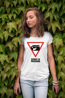T-shirt Femme Bill Ball « Cédez le passage ! » – Parodie Mario Kart