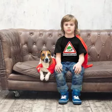 T-shirt Enfant La carapace verte « Obstacle sur la chaussée ! » – Parodie Mario Kart