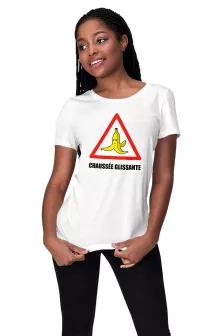T-shirt Femme La banane « Chaussée glissante ! » – Parodie Mario Kart