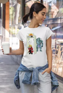 T-shirt Femme Edward « Détecteur de métaux ! » – Parodie Full Metal Alchemist