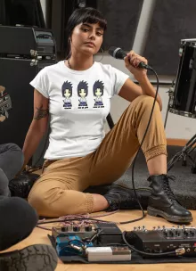 T-shirt Femme Sasuke Uchiwa « L'homme le plus expressif du Monde » – Parodie Naruto