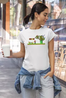 T-shirt Femme Donatello « La Revanche des Tortues ! » – Parodie Super Mario