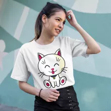 T-shirt Femme « Kawaii Baby Cat (blanc) » – Parodie Kawaii Baby Cats