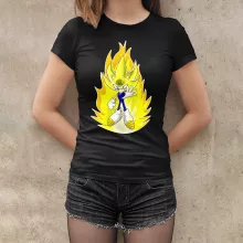 Super Sonic X Son-Goku 3 Damen T-shirt – Parodie auf Dragon Ball Z