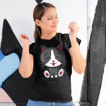 T-shirt Femme « Kawaii Baby Cat (blanc et gris) » – Parodie Kawaii Baby Cats
