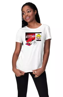 T-shirt Femme Mario « Alerte enlèvement... » – Parodie Super Mario