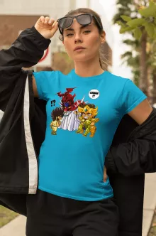 Pegasus Seiya Women T-shirt “Pegasus Seiya, Leo Aiolia and The Pope” – Knights of the Zodiac - Saint Seiya parody