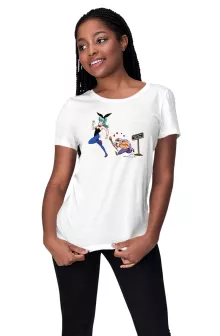 T-shirt de mulher – Dragon Ball de parodia