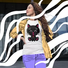 T-shirt Femme « Kawaii Baby Cat (noir) » – Parodie Kawaii Baby Cats