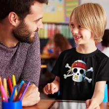Luffy Pojkens barn T-shirt “Luffy och Jack Sparrow” – Parodi One Piece