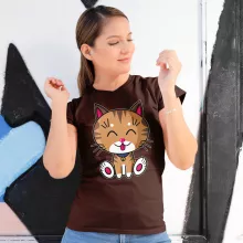 T-shirt Femme « Kawaii Baby Cat (tigré) » – Parodie Kawaii Baby Cats