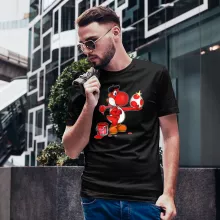 T-shirt Yoshi Rouge « Peinture fraîche... (Version rouge) » – Parodie Yoshi