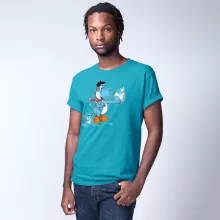 T-shirt « Peinture fraîche... (Version bleue claire) » – Parodie Yoshi