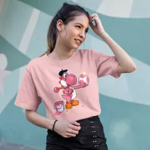 Pink Yoshi Women T-shirt – Yoshi parody