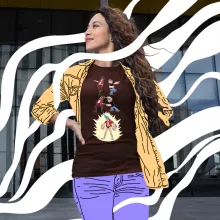 Camiseta Mujer Franky “Franky, Ace Ventura y Popeye” – Parodia de One Piece