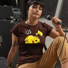 T-shirt Femme Pikachu « Batterie à plat ! » – Parodie Pokémon