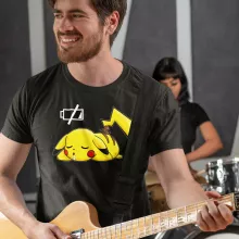 Pikachu T-Shirt “Battery Off” – Pokémon parody