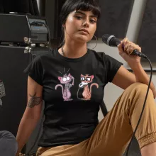 T-shirt Femme Humour « Chat geek » – Parodie Funny Face