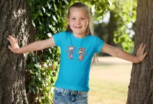 Geek Cat Girls Kids T-shirt “Manga” – Funny Face parody