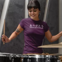 T-shirt Femme japonais-kanji-manga « Arigatô (Merci) » – Parodie Japon
