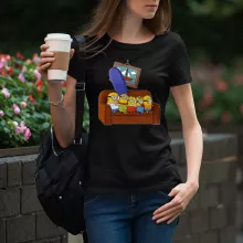 Damen T-shirt “Die Minions und die Simpson” – Parodie auf Minions