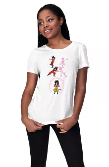 Son Goku Super Damen T-shirt “Son Goku Super saiyan 4 en the Pink Panther” – Dragon Ball GT parodie