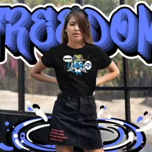 Happy Damen T-shirt – Parodie auf Fairy Tail