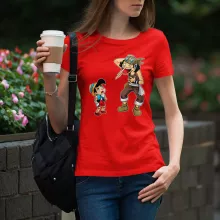 Lysop Damen T-shirt “Lysop und Pinocchio” – Parodie auf One Piece