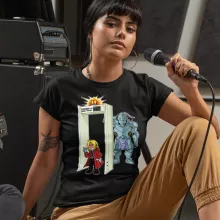 Edward Elric Damen T-shirt “Edward und Alphonse Elric” – Parodie auf Full Metal Alchemist