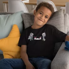 Cygnus Hyoga Kinder T-Shirt “Cygnus Hyoga and Aquarius Camus” – Parodie auf Saint Seiya