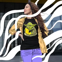 Yoda Damen T-shirt “Grammatik für Dummies” – Parodie auf Star Wars