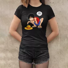 Ruffy Hak Versioni Damen T-shirt “Ruffy Hak Versioni und Gollum” – Parodie auf One Piece
