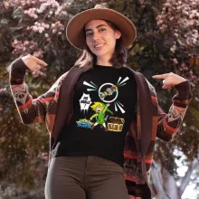Link Damen T-shirt “Link and die Aliens” – Parodie auf Zelda