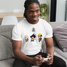 Son-Goku T-Shirt “Son-Goku, Kuririn und Naruto” – Parodie auf Naruto