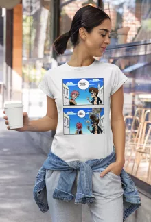T-shirt Femme Natsu Dragnir « Hey mec, t'as pas du feu ? » – Parodie Fairy Tail