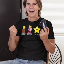 Mario T-Shirt “Women, Money and Power” – Super Mario parody