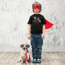 L Pojkens barn T-shirt “L, Lignt Yagami och Kira” – Parodi Bleach