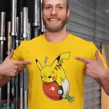 Pikachu T-Shirt “Pikachu und Satoshi” – Parodie auf Pokémon