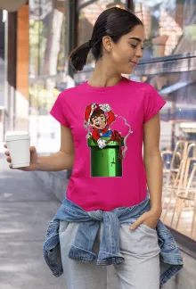 Mario Damen T-shirt – Parodie auf Super Mario