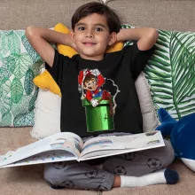 Camiseta Niño de manga corta Mario – Parodia de Super Mario