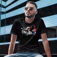 Mario T-Shirt “Mario and the Delorean” – Super Mario parody