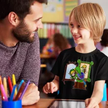 Link Kinder T-Shirt “Norman Rockwell style” – Parodie auf Zelda