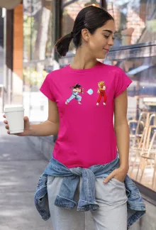 Ryu Women T-shirt “Ryu Vs Ken and Son Goku Vs Vegeta” – Dragon Ball Z parody