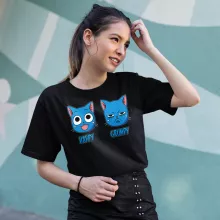 Happy Damen T-shirt “Happy und der Grumpy Cat” – Parodie auf Fairy Tail