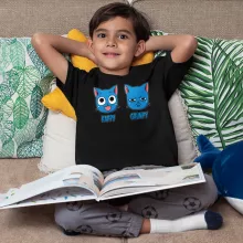 Happy Kinderjongen T-shirt “Happy en de Grumpy Cat” – Fairy Tail parodie