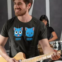 T-shirt Happy Vs Grumpy Cat « Happy Grumpy » – Parodie Fairy Tail