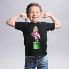 Prinzessin Peach Kinder T-Shirt – Parodie auf Super Mario